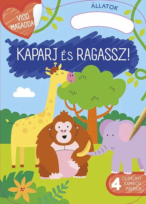 Alacsony ár Kaparj és ragassz! - Állatok - Vidd magaddal! - 4 oldalnyi kaparós matrica