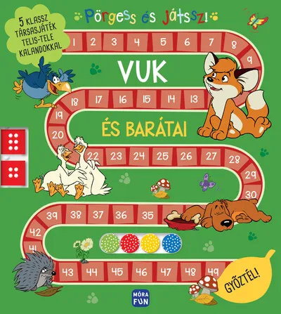 Pörgess és játssz! - Vuk és barátai - 5 klassz társasjáték telis-tele kalandokkal Azonnali szállítás