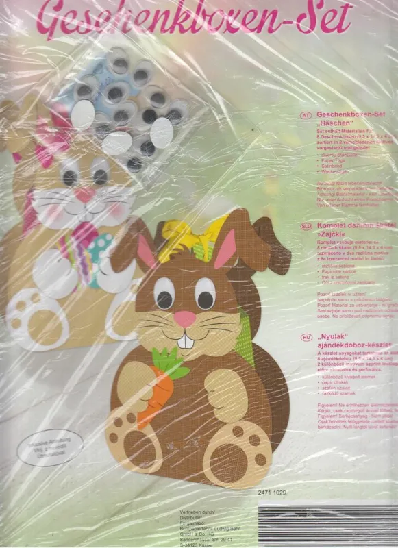 Árcsökkenés Geschenkboxen-Set "Häschen" / Komplet darilnih škatel "Zajčki" / "Nyulak" ajándékdoboz-készlet