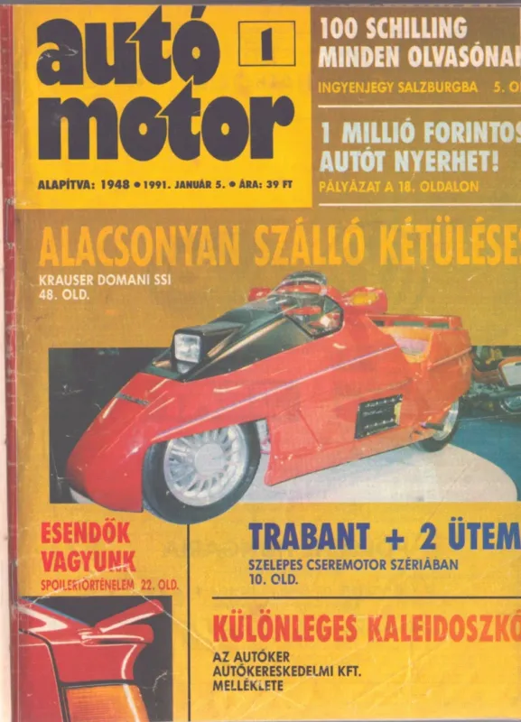 Árcsökkenés Autó-Motor 1991. teljes évfolyam két kötetben (bekötve)