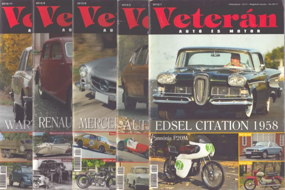 Veterán autó és motor 2012/4., 5., 7., 8., 9., 11. számok (6 db) Vedd meg online