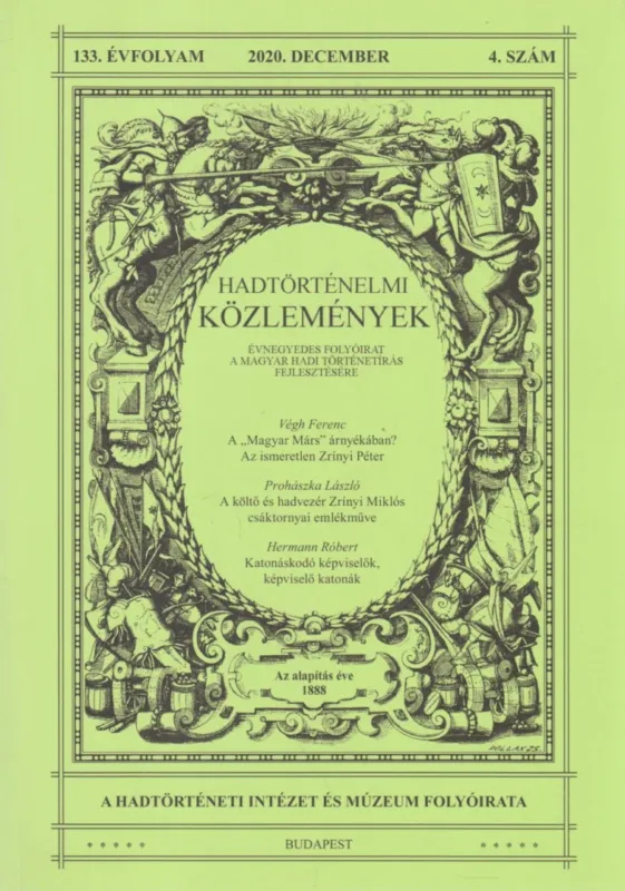 Hadtörténelmi közlemények 2020. december 133 évfolyam 4. szám Kiárusítás