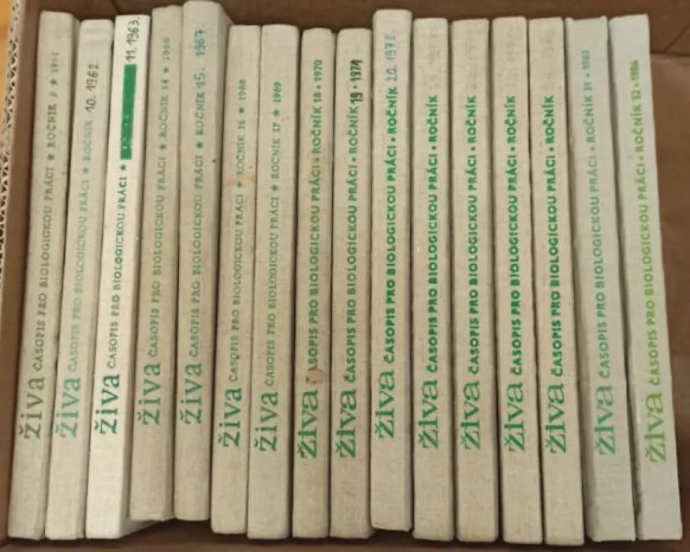 Outlet 16 kötet Ziva biológiai újsága cseh nyelven (1961,1962,1963, 1966-1976, 983,1984 évfolyamok)