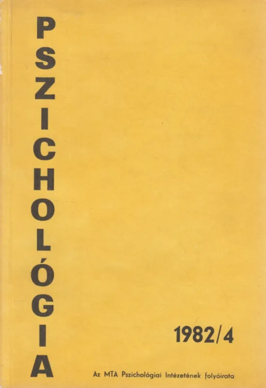 Biztonságos vásárlás Pszichológia 1982/4.