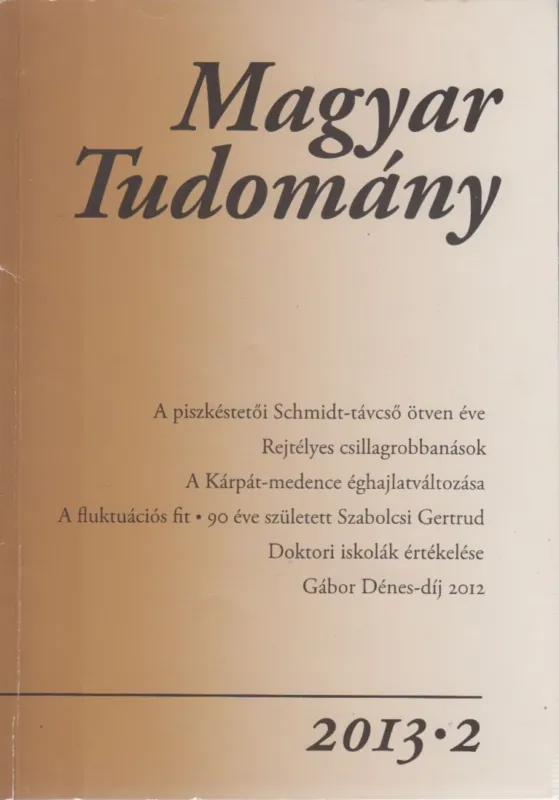 Exkluzív ajánlat Magyar Tudomány 2013/2.