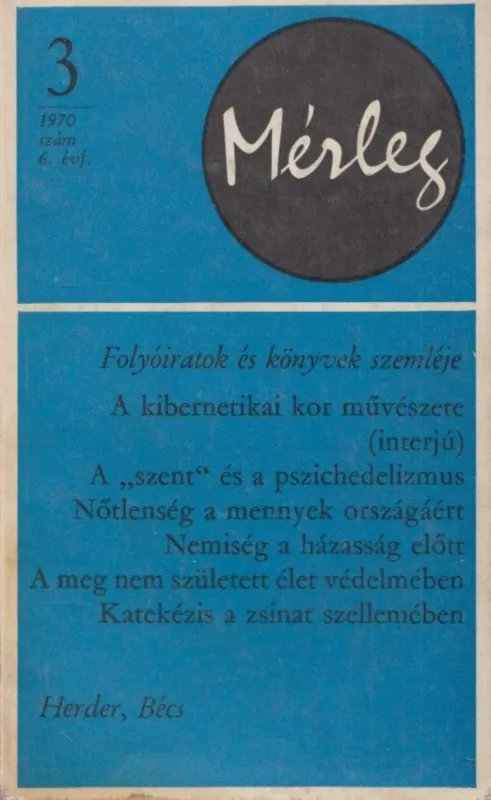 Mérleg 1970/3 Kiárusítás