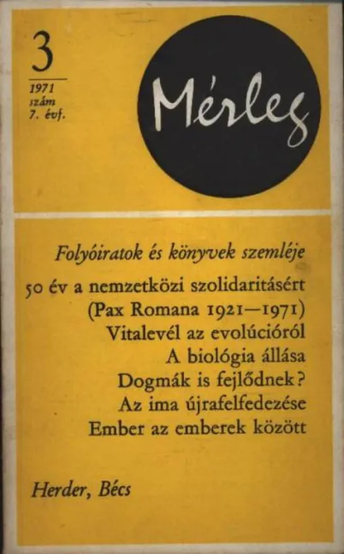 Mérleg 1971/3 Kiárusítás
