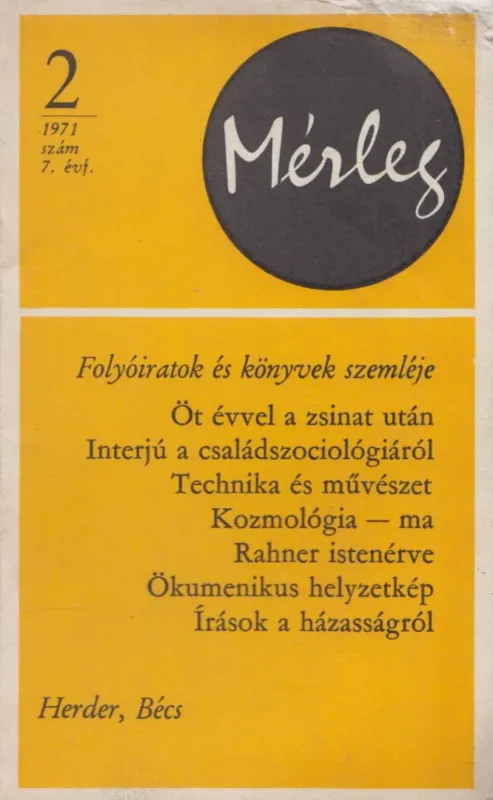 Korlátozott ajánlat Mérleg 1971/2.