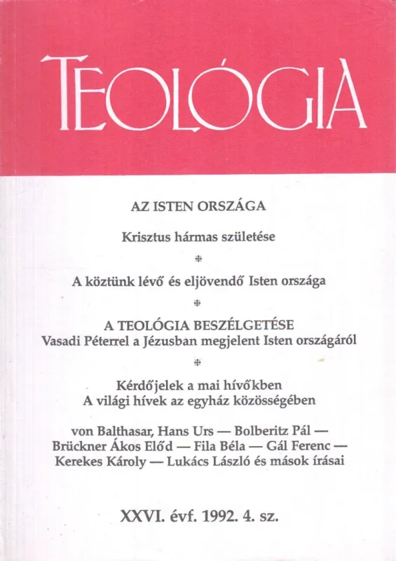Teológia 1992/4. Ne maradj le