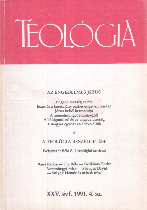 Bestseller Teológia 1991/4.