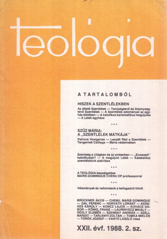 Vedd meg most Teológia 1988/2.