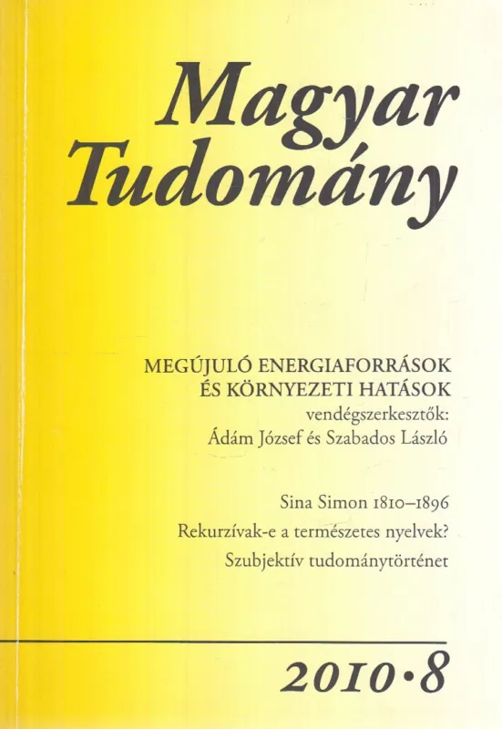 Vedd meg online Magyar Tudomány 2010/8.