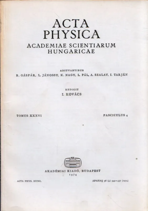 Vedd meg most Acta Physica Tomus XXXVI Fasciculus 4