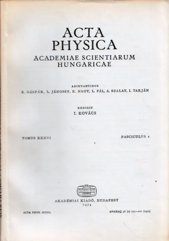 Szuper ajánlat Acta Physica Tomus XXXVI Fasciculus 2