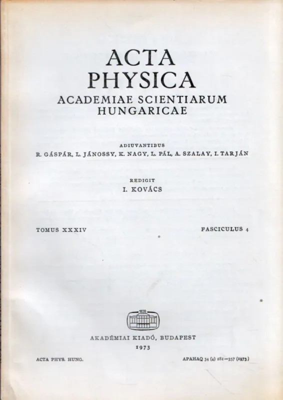 Acta Physica Tomus XXXIV Fasciculus 4 Bestseller