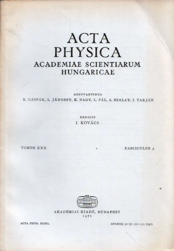 Vedd meg most Acta Physica Tomus XXX Fasciculus 3