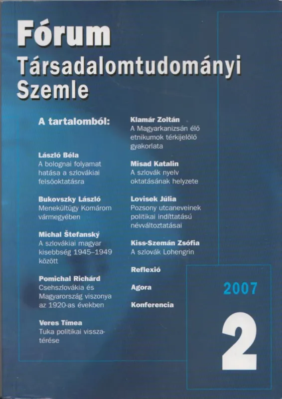 Kihagyhatatlan ajánlat Fórum - Társadalomtudományi szemle 2007/2