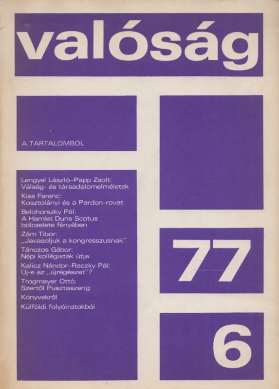 Exkluzív ajánlat Valóság 1977/6.