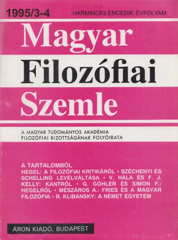 Expressz kézbesítés Magyar filozófiai szemle 1995/3-4