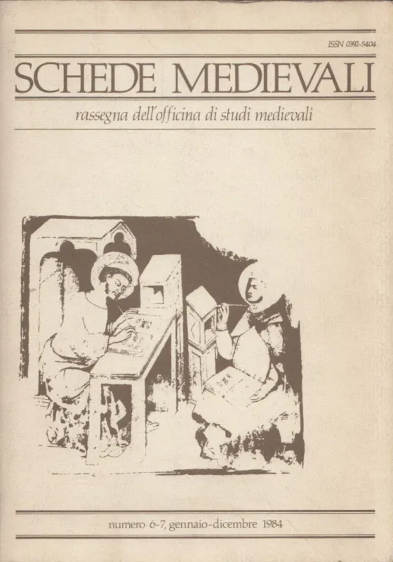 Újdonság Schede Medievali 1984/6-7.