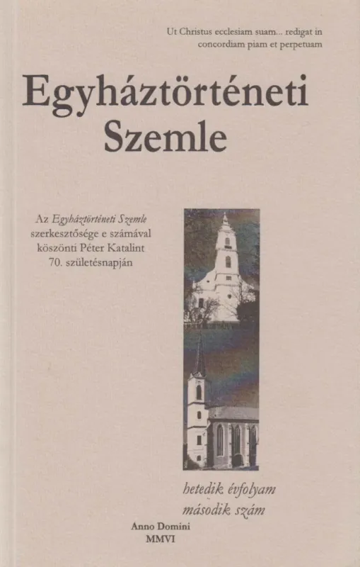 Végkiárusítás Egyháztörténeti Szemle VII. évf. 2. szám
