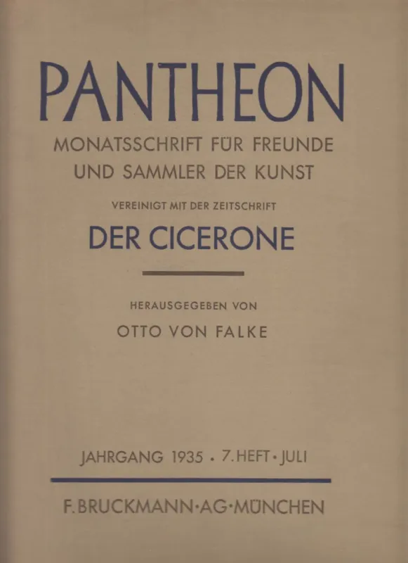 Pantheon. Jahrgang 1935. 7. Heft - Juli. Végkiárusítás