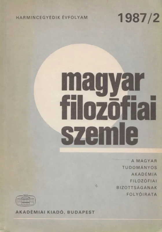 Magyar filozófiai szemle 1987/2. Azonnal elérhető
