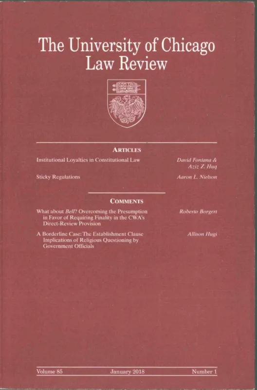 Végkiárusítás The University of Chicago Law Review Vol. 85 No. 1