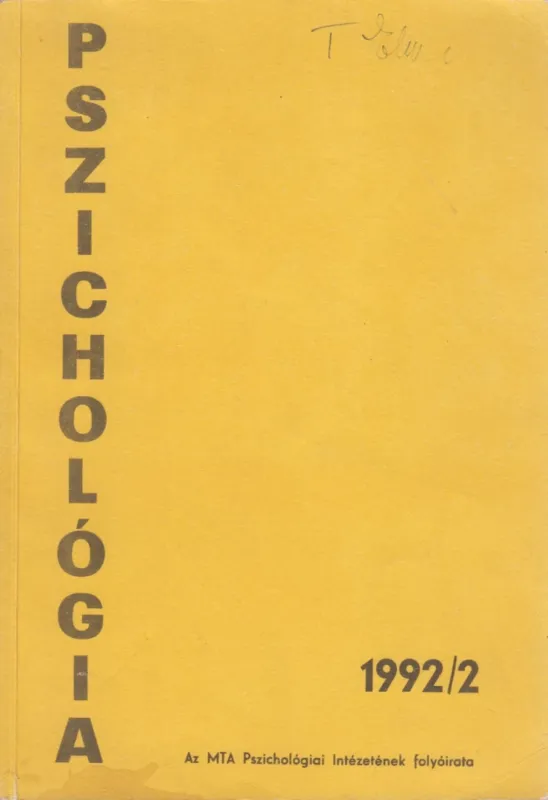 Pszichológia 1992/2 Utolsó esély