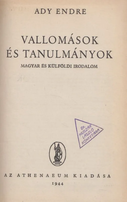 Vallomások és tanulmányok Csak ma