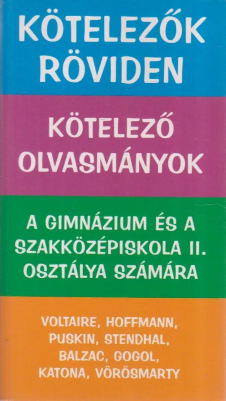 Kötelezők röviden 2. Azonnal elérhető