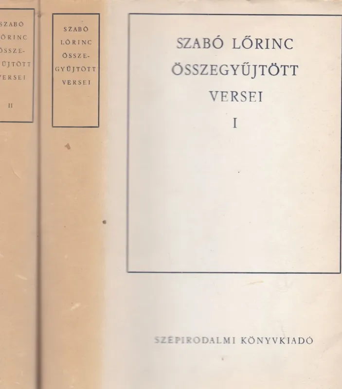Szabó Lőrinc összegyűjtött versei I-II. kötet Kiárusítás